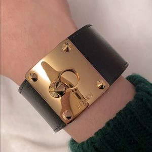 Fendi leather cuff bracelet